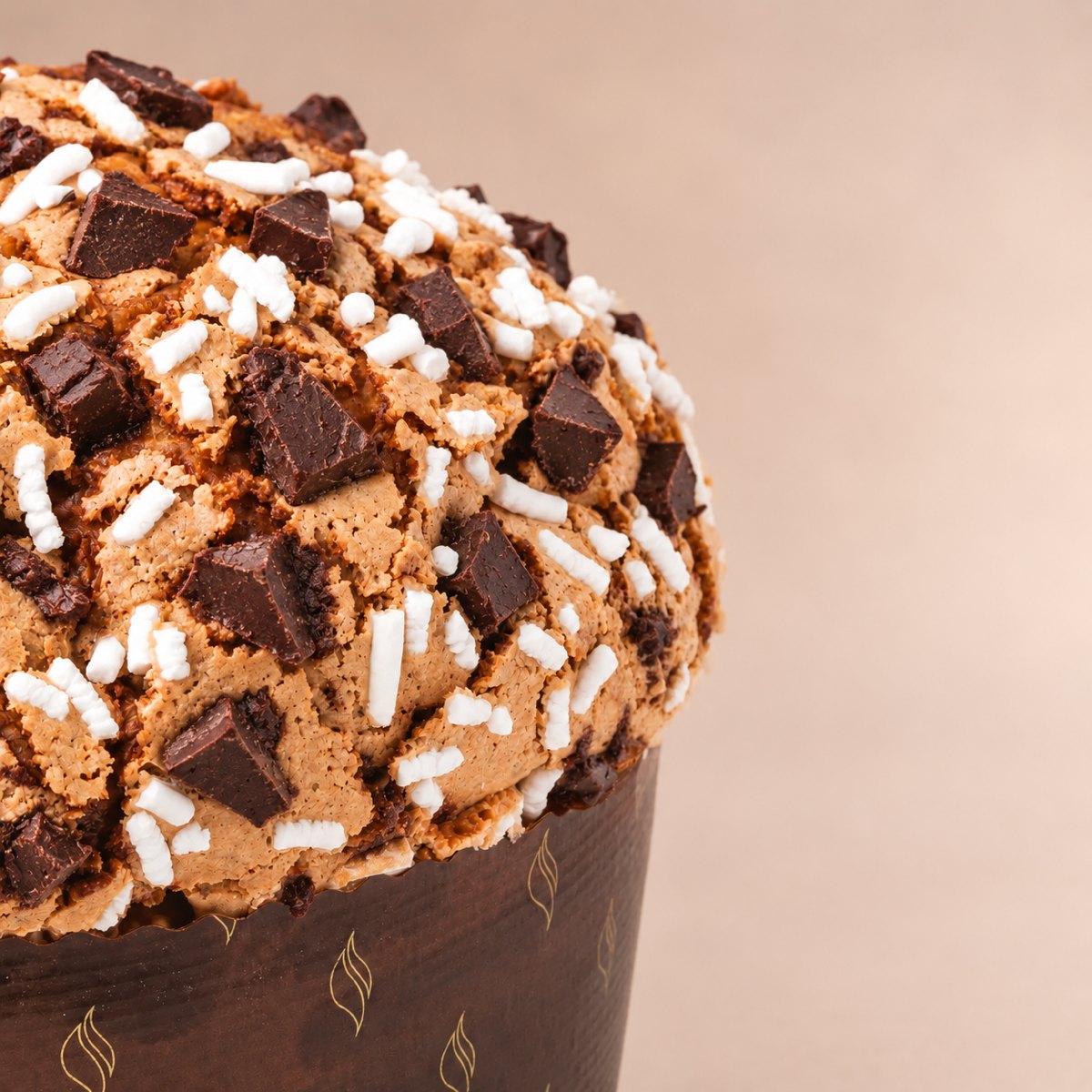 Panettone Chocolat : gros plan sur le dessus